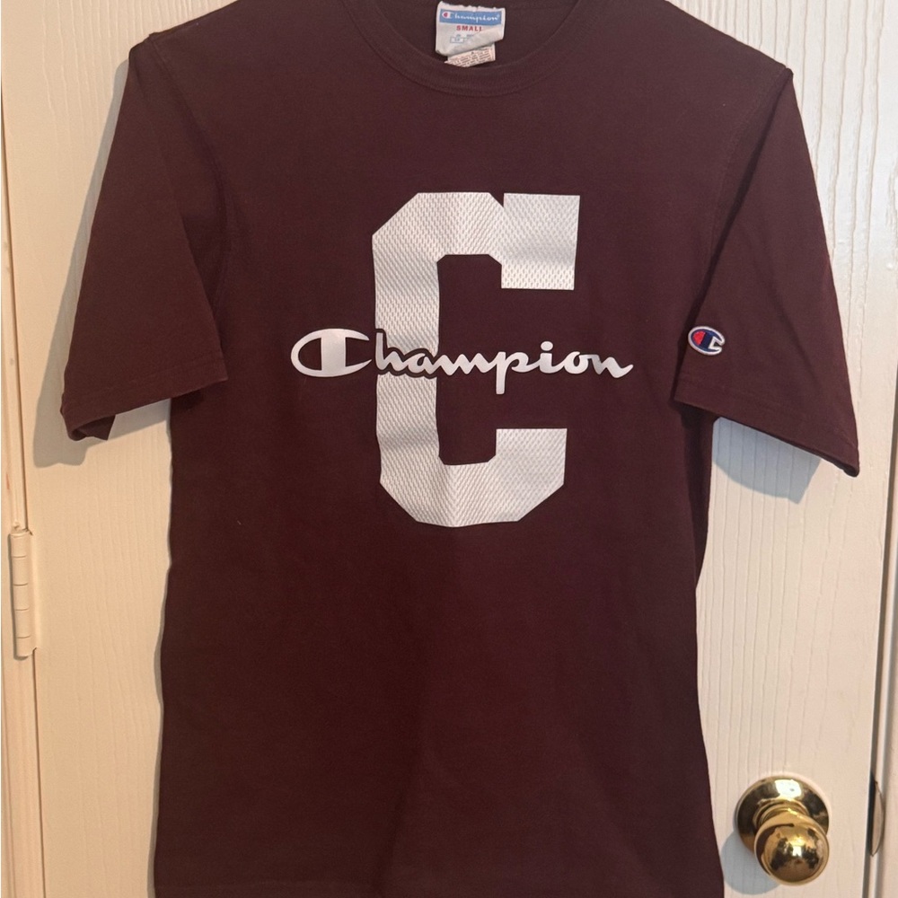 Champion Brown Short Sleeve Tee with Iconic Logo